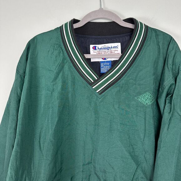 Vtg Champion Pullover Jacket Men's Large Green Windbreaker Austin Powder Company - Picture 5 of 14